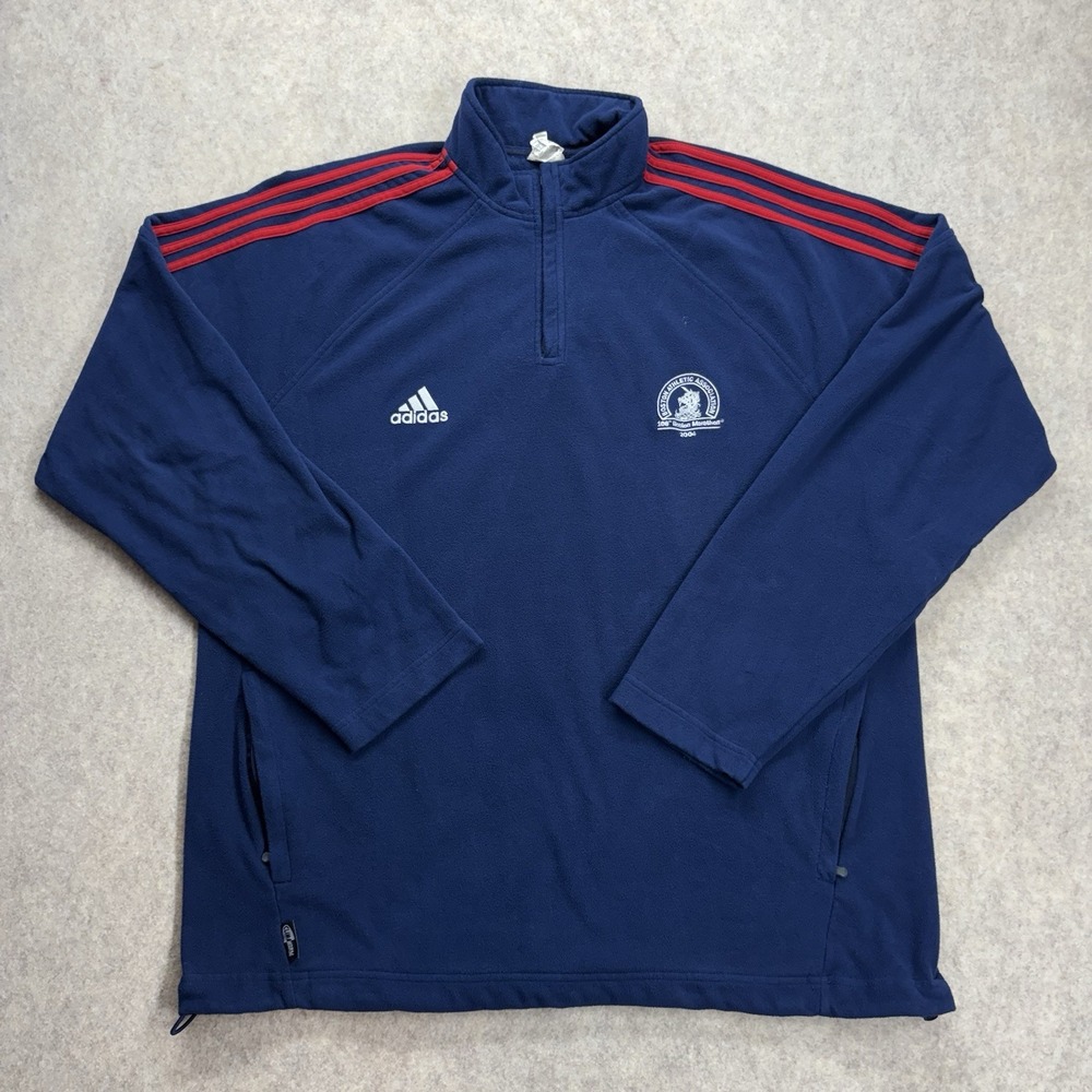 Vintage 2004 Adidas Boston Marathon Fleece Quarter Zip Long Sleeve Jacket XL